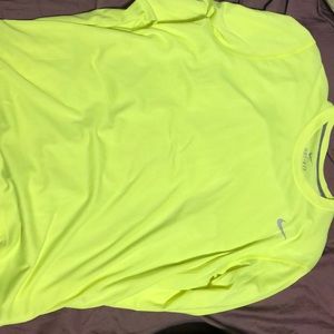 Neon yellow long sleeve Nike dri fit
